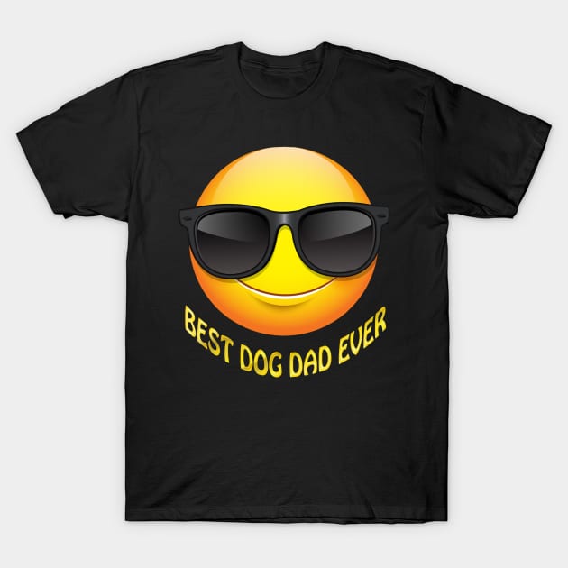 Best dog dad ever emoji daddy gift funny fathers day gift ideas T-Shirt by carpenterfry